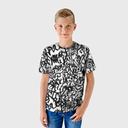 Детская футболка 3D Graffiti black on white - фото 2