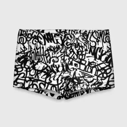 Детские купальные плавки 3D Graffiti black on white