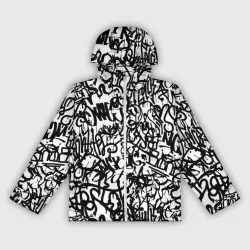 Женская ветровка 3D Graffiti black on white