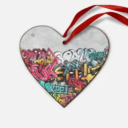 Деревянная игрушка Сердце Graffiti on the wall