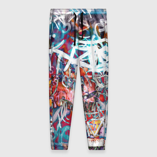 Женские брюки 3D с принтом Wall graffiti, вид спереди #2