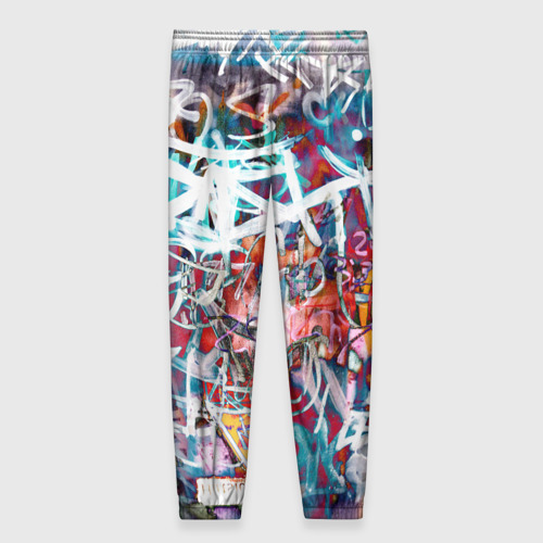 Женские брюки 3D с принтом Wall graffiti, вид сзади #1