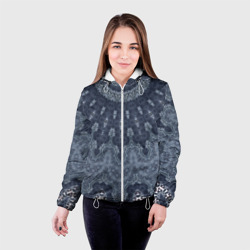 Женская куртка 3D Серый восточный орнамент мандала - фото 2