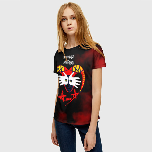 Женская футболка 3D с принтом Черная метка АлисА, фото на моделе #1