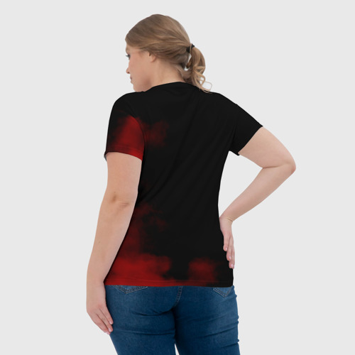 Женская футболка 3D с принтом Черная метка АлисА, вид сзади #2