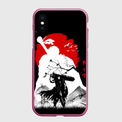 Чехол для iPhone XS Max матовый Берсерк силуэт Гатса