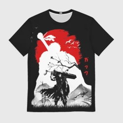 Мужская футболка 3D Берсерк силуэт Гатса