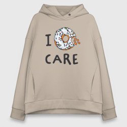 Женское худи Oversize хлопок Мне все равно I donut care