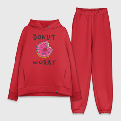 Женский костюм хлопок Oversize Не беспокойся Donut worry