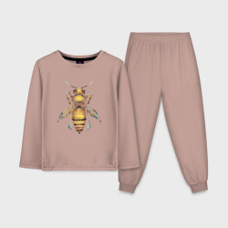 Детская пижама с лонгсливом хлопок Акварельная пчела