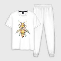 Мужская пижама хлопок Акварельная пчела