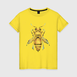 Женская футболка хлопок Акварельная пчела
