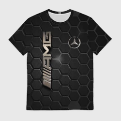 Мужская футболка 3D Mercedes logo bronze