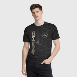 Мужская футболка 3D Mercedes logo bronze - фото 2