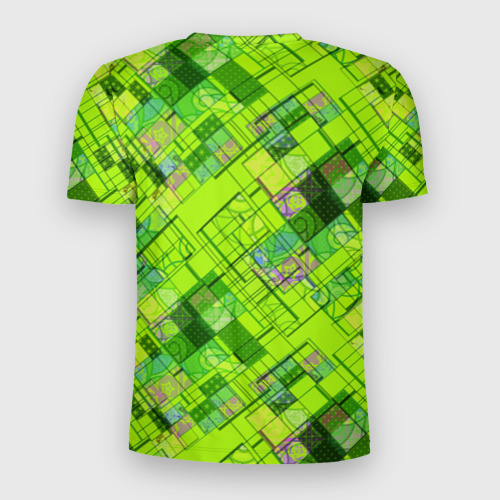 Мужская футболка 3D Slim Ярко-зеленый абстрактный узор, цвет 3D печать - фото 2