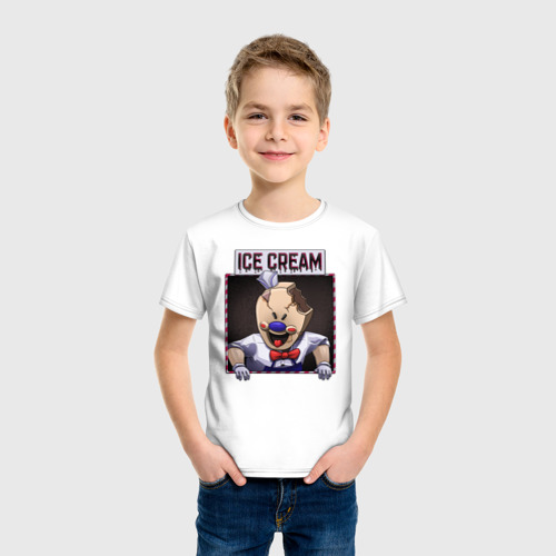 Детская футболка хлопок Злой мороженщик, цвет белый - фото 3