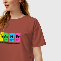 Женская футболка хлопок Oversize Teacher. Учитель - фото 2