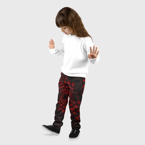 Детские брюки 3D с принтом Fumrre red, фото на моделе #1