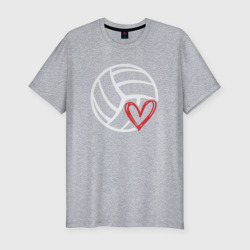 Мужская футболка хлопок Slim Love Volleyball