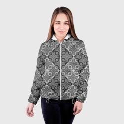Женская куртка 3D Черно-белый Дамасский узор орнамент  - фото 2