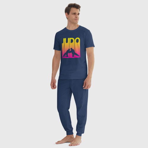 Мужская пижама хлопок Judo Sport, цвет темно-синий - фото 5
