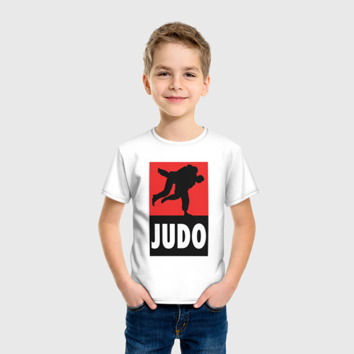 Детская футболка хлопок Judo, цвет белый - фото 3