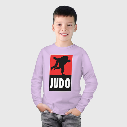 Детский лонгслив хлопок Judo, цвет лаванда - фото 3