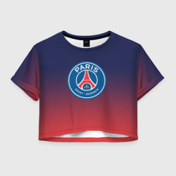 Женская футболка Crop-top 3D PSG ПСЖ Paris Saint Germain