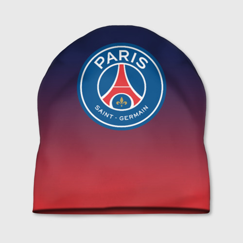 Шапка с принтом PSG ПСЖ Paris Saint Germain, вид спереди №1