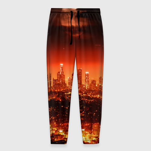 Мужские брюки 3D Закат над Нью Йорком, цвет 3D печать