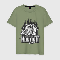 Сезон охоты – Мужская футболка хлопок с принтом купить со скидкой в -20%