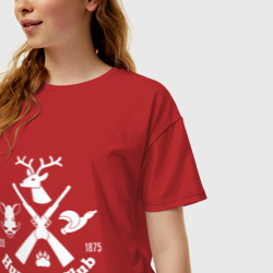Женская футболка хлопок Oversize Hunting deer club - фото 2