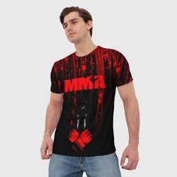 Мужская футболка 3D ММА в крови - фото 2