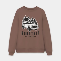 Мужской свитшот oversize без начеса хлопок Внедорожный roadtrip