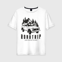 Женская футболка хлопок Oversize Niva roadtrip