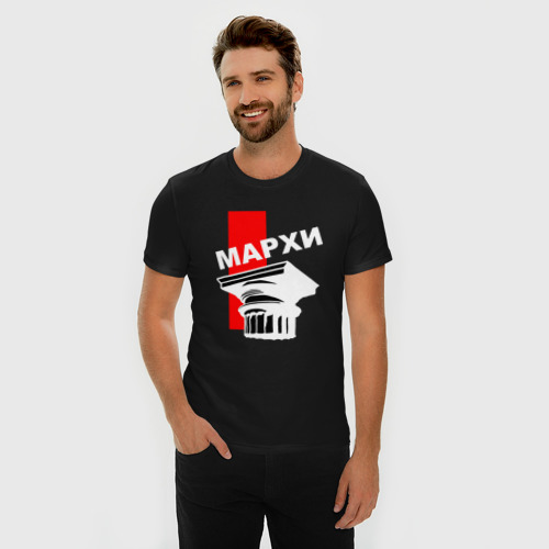 Мужская футболка хлопок Slim Капитель МАРХИ №2, цвет черный - фото 3