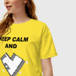 Женская футболка хлопок Oversize Keep calm and love Archi - фото 2