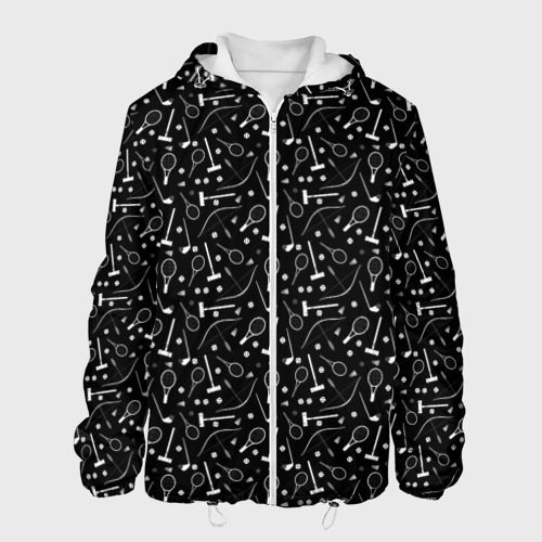 Мужская куртка 3D Черно-белый спортивный узор , цвет 3D печать