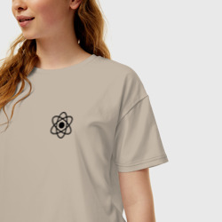 Женская футболка хлопок Oversize Физика: Атом - фото 2