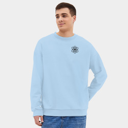 Мужской свитшот oversize без начеса хлопок Физика: Атом - фото 2