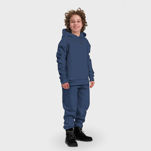 Детский костюм хлопок Oversize Химия. Органическая молекула, цвет темно-синий - фото 3