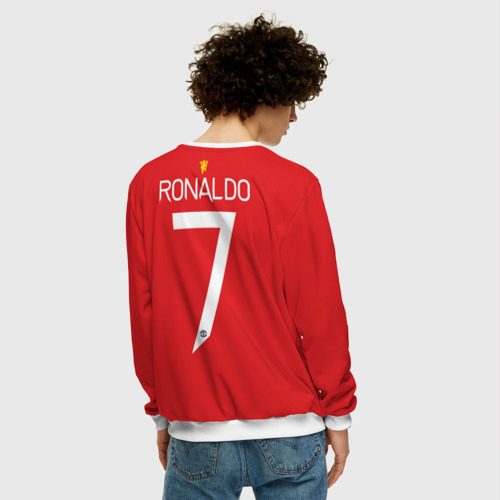 Мужской свитшот 3D Ronaldo Manchester United, цвет белый - фото 4