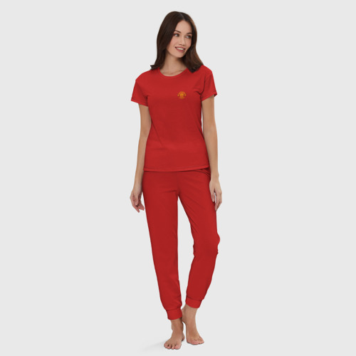 Женская пижама хлопок Форма Криштиану Роналдо, цвет красный - фото 5