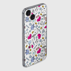 Чехол для iPhone 15 силиконовый с защитой камеры Медицинский паттерн с символикой и приборами - фото 2