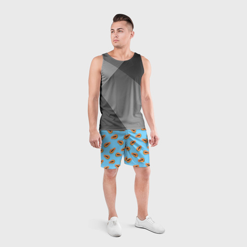 Мужские шорты спортивные Папайа паттерн, цвет 3D печать - фото 4