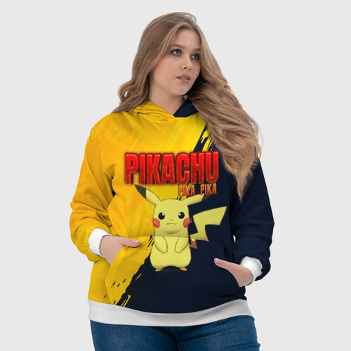 Женская толстовка 3D Pikachu Pika Pika Пикачу, цвет 3D печать - фото 6