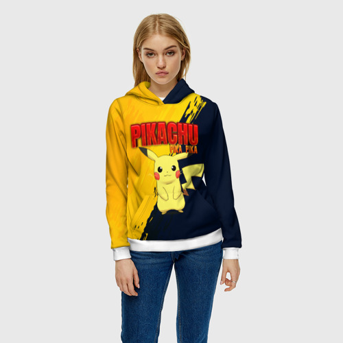 Женская толстовка 3D Pikachu Pika Pika Пикачу, цвет 3D печать - фото 3