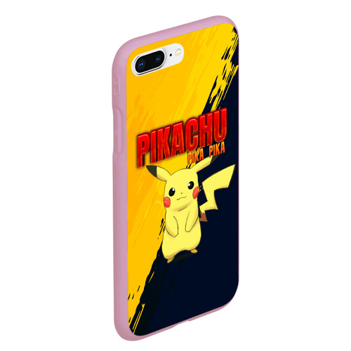 Чехол для iPhone 7Plus/8 Plus матовый Pikachu Pika Pika Пикачу, цвет розовый - фото 3