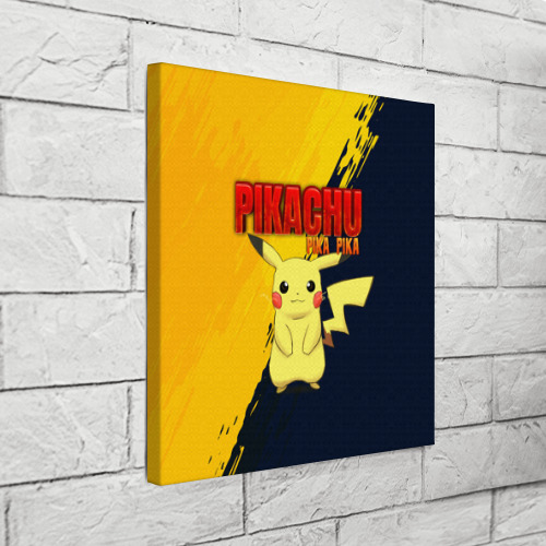 Холст квадратный Pikachu Pika Pika Пикачу, цвет 3D печать - фото 3