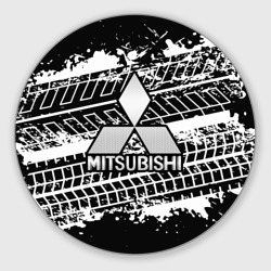 Круглый коврик для мышки Mitsubishi следы шин